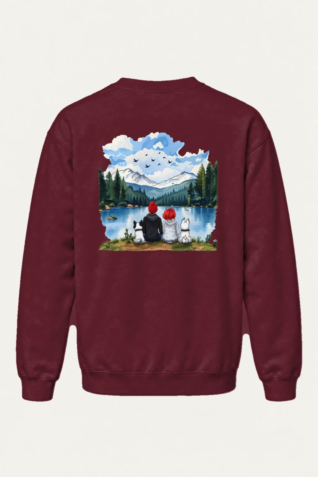 "Mountain Lake Companions" Heavy Blend Unisex Crewneck Sweatshirt | Gildan 18000