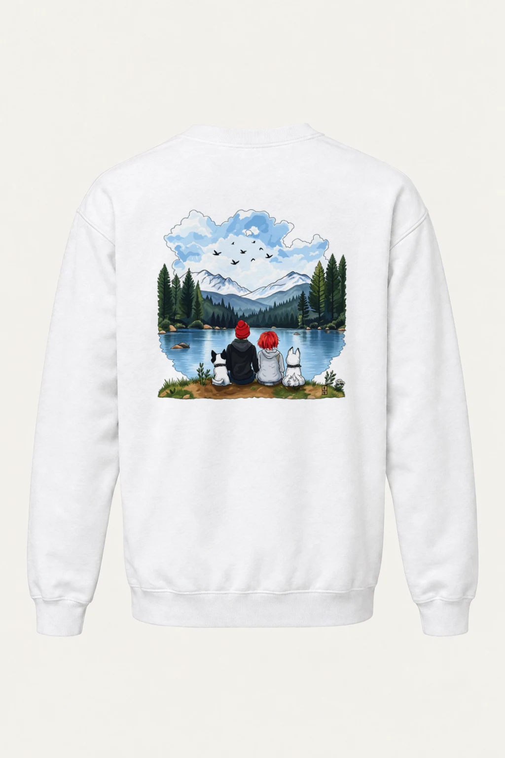 "Mountain Lake Companions" Heavy Blend Unisex Crewneck Sweatshirt | Gildan 18000