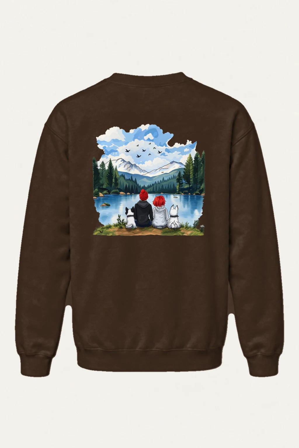 "Mountain Lake Companions" Heavy Blend Unisex Crewneck Sweatshirt | Gildan 18000