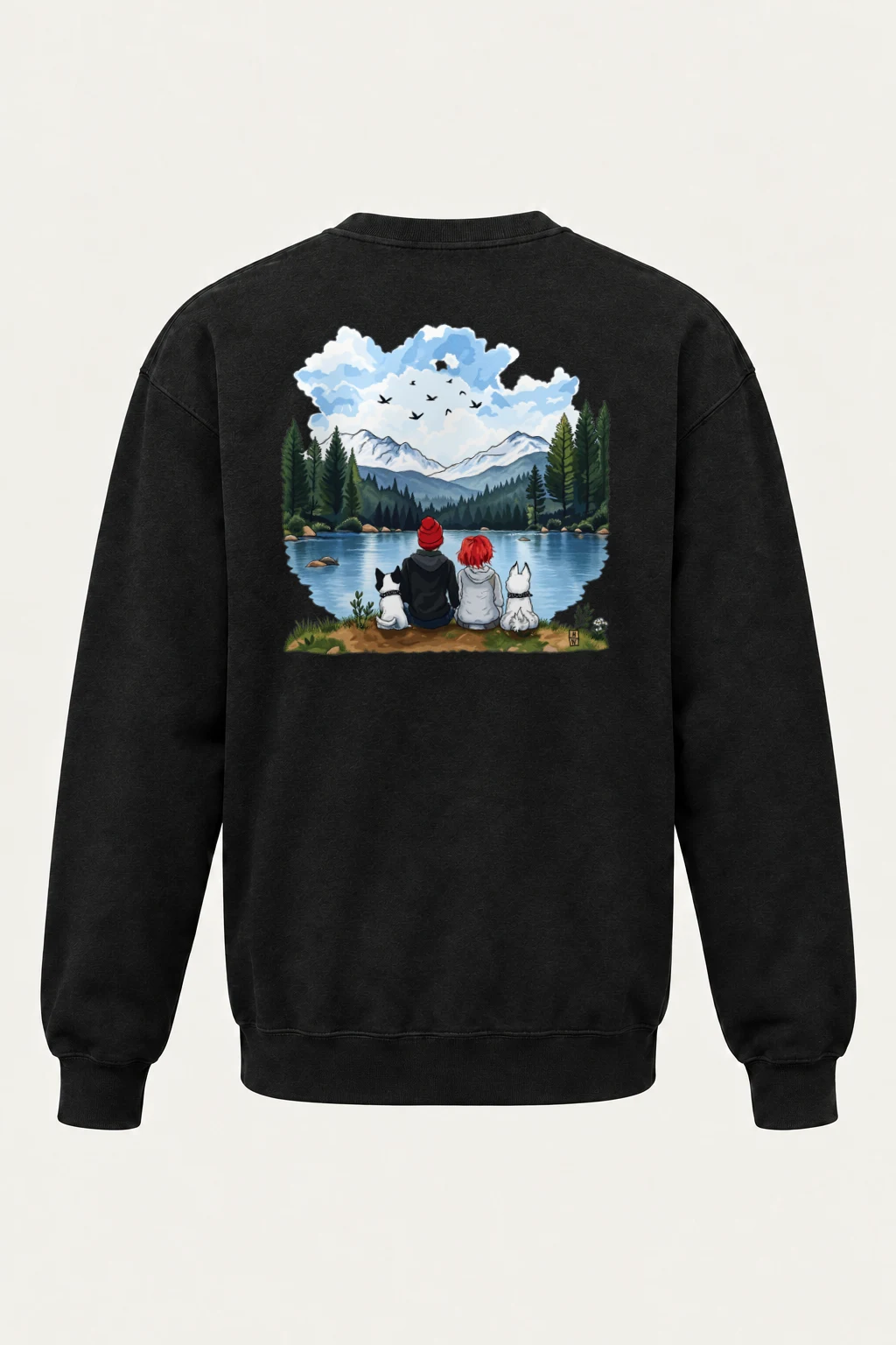 "Mountain Lake Companions" Heavy Blend Unisex Crewneck Sweatshirt | Gildan 18000