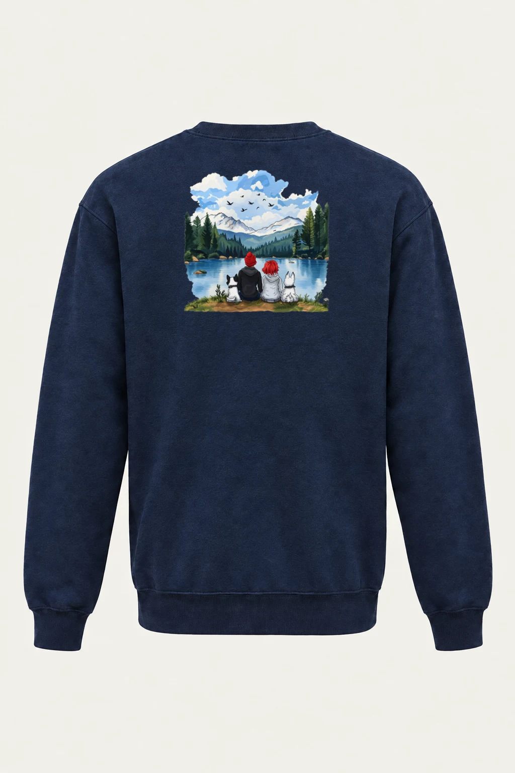 "Mountain Lake Companions" Heavy Blend Unisex Crewneck Sweatshirt | Gildan 18000