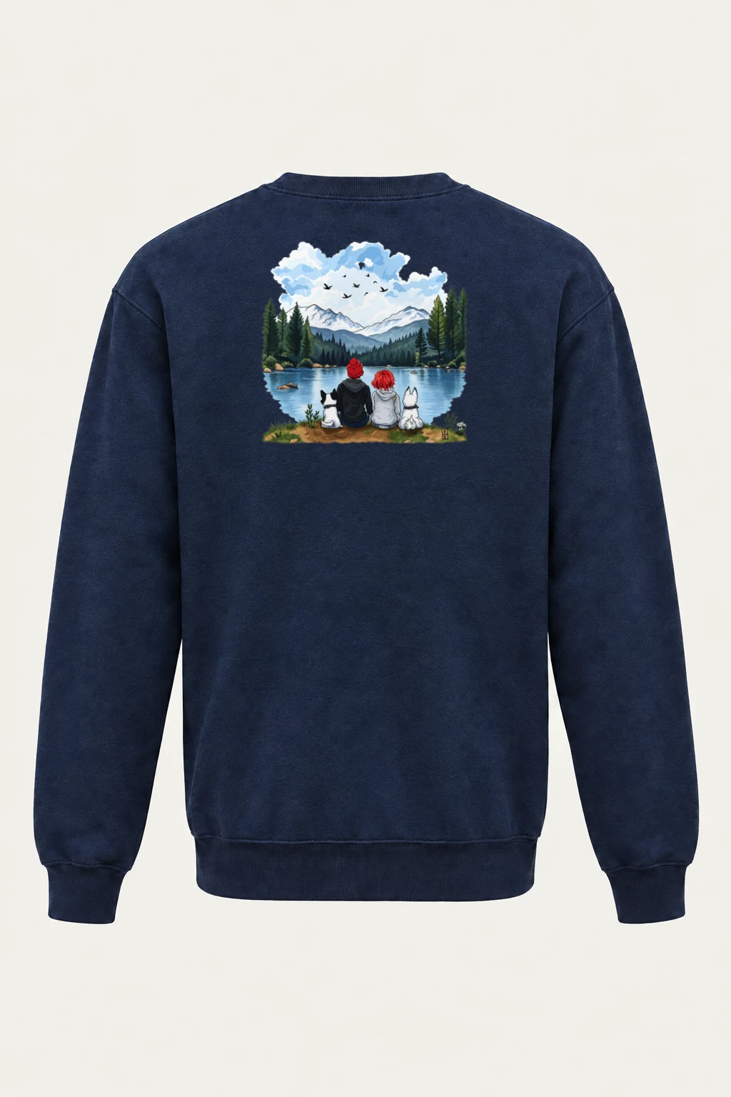 "Mountain Lake Companions" Heavy Blend Unisex Crewneck Sweatshirt | Gildan 18000