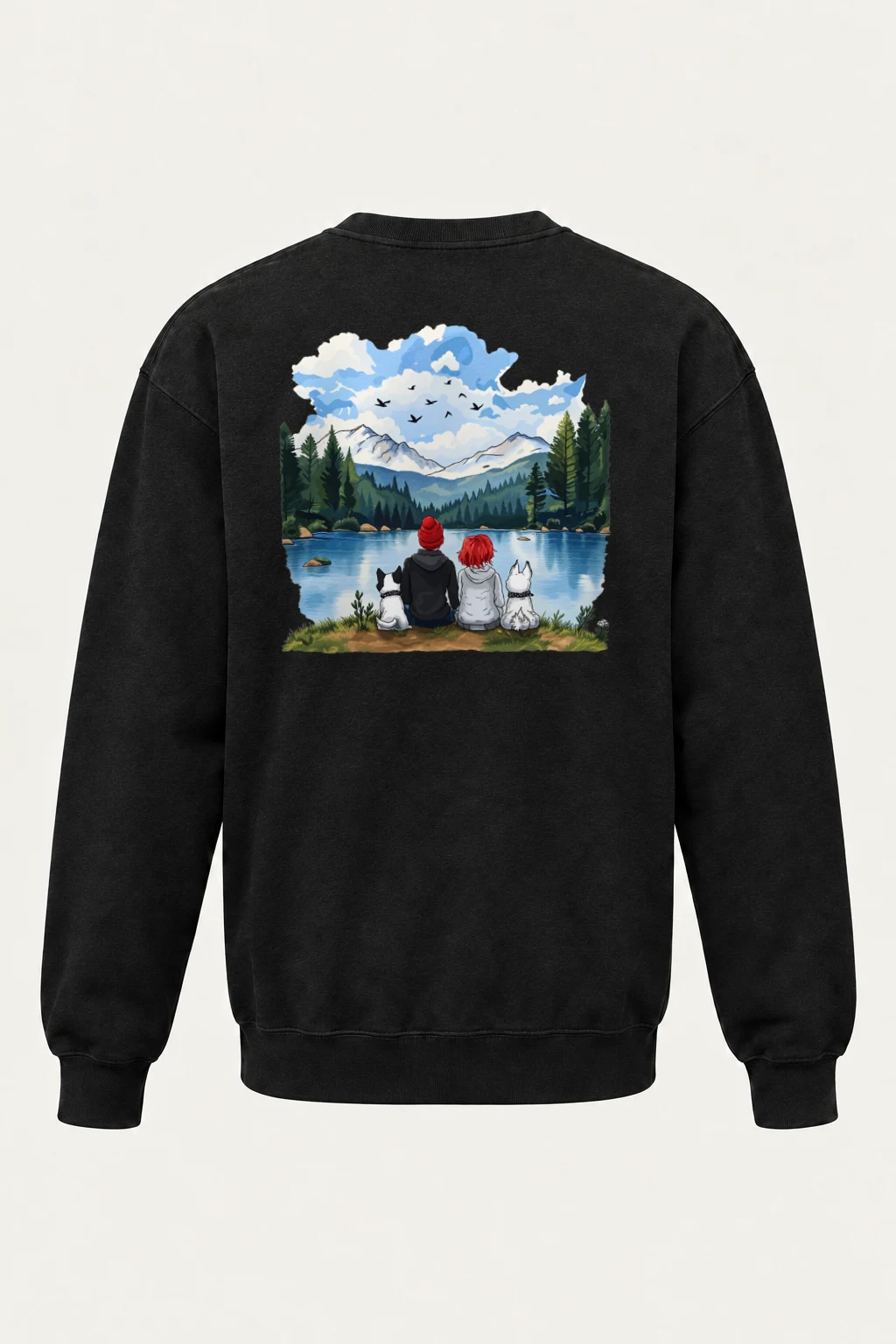 "Mountain Lake Companions" Heavy Blend Unisex Crewneck Sweatshirt | Gildan 18000