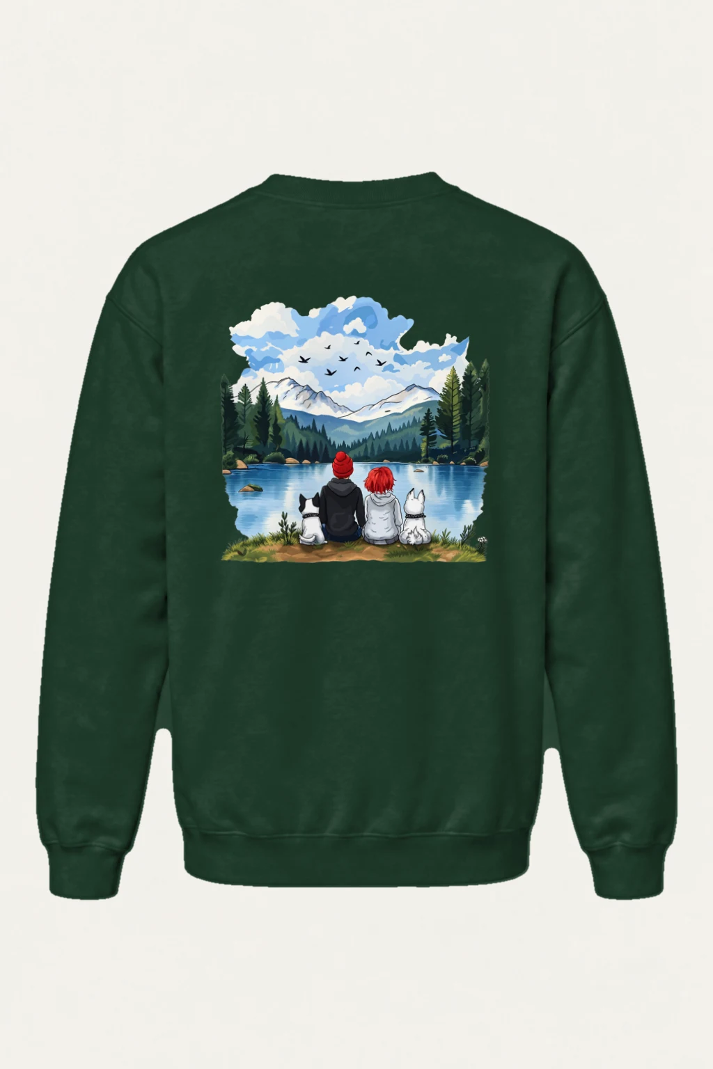 "Mountain Lake Companions" Heavy Blend Unisex Crewneck Sweatshirt | Gildan 18000