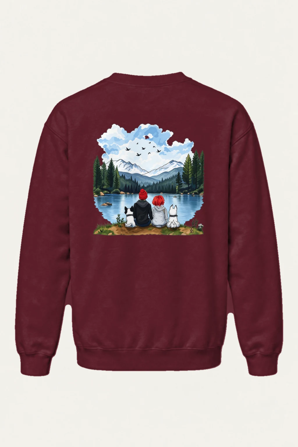"Mountain Lake Companions" Heavy Blend Unisex Crewneck Sweatshirt | Gildan 18000