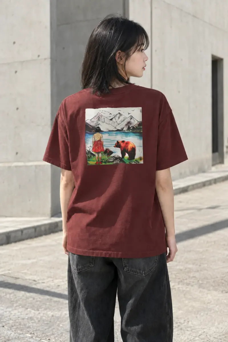 “Mountain Lake Companions” Heavyweight Unisex Crewneck T-shirt | Gildan 5000