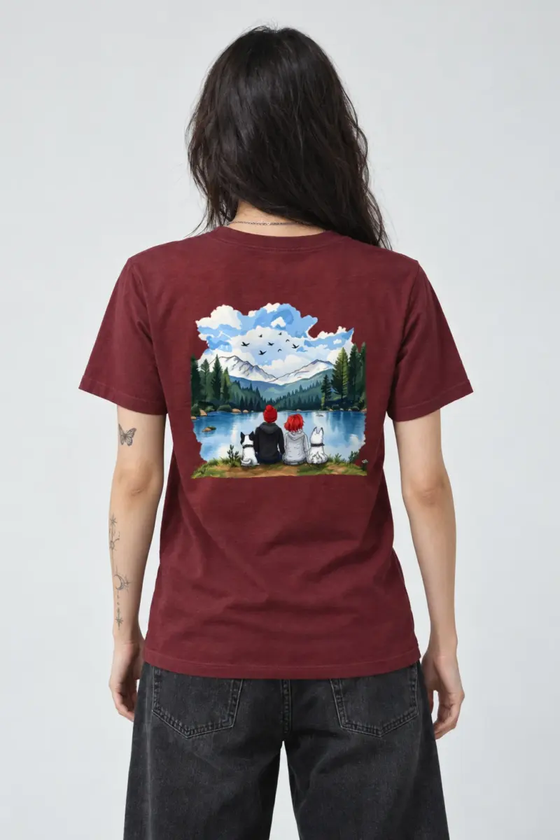 "Mountain Lake Companions" Heavyweight Unisex Crewneck T-shirt