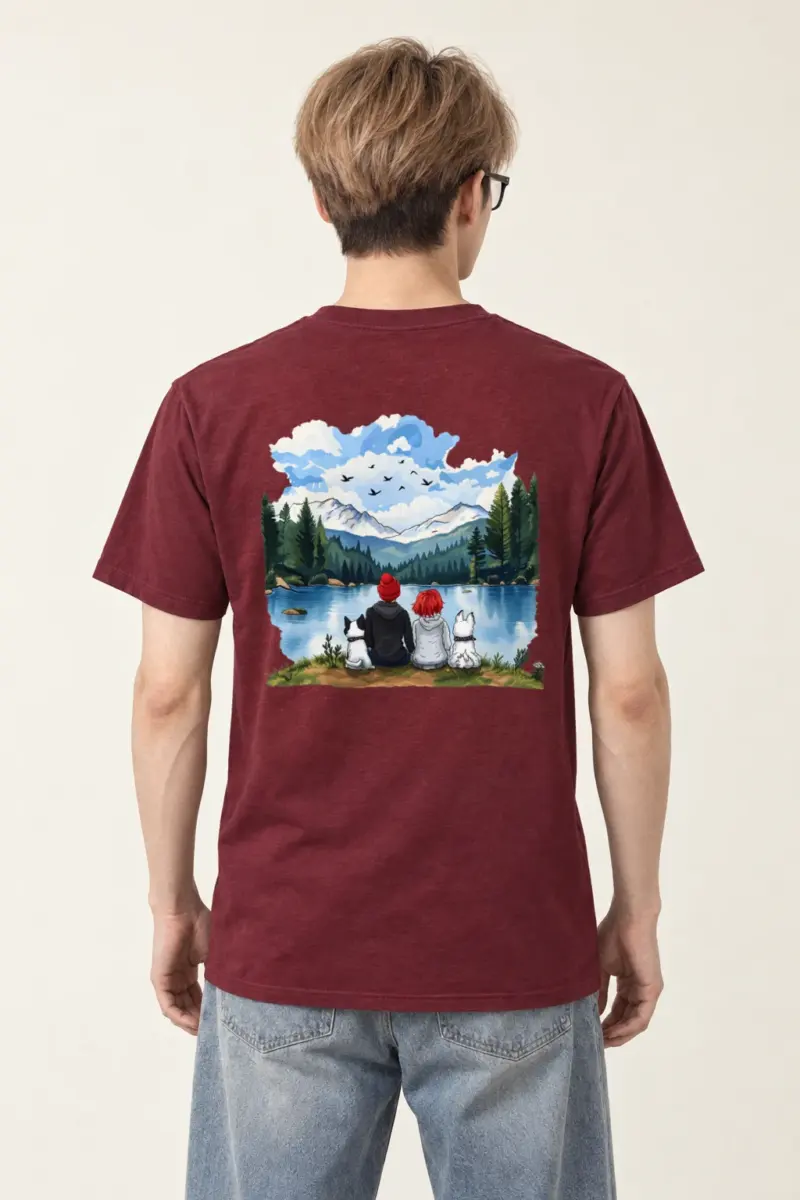 "Mountain Lake Companions" Heavyweight Unisex Crewneck T-shirt