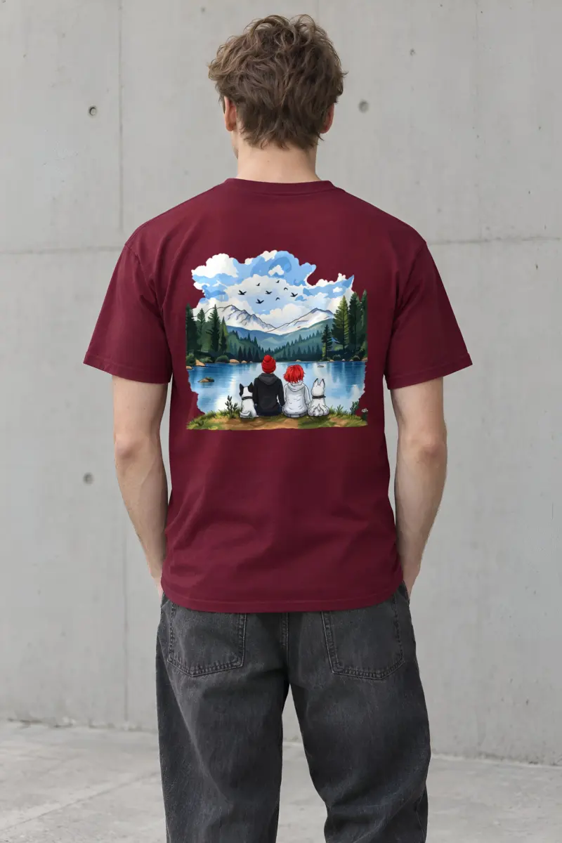 "Mountain Lake Companions" Heavyweight Unisex Crewneck T-shirt