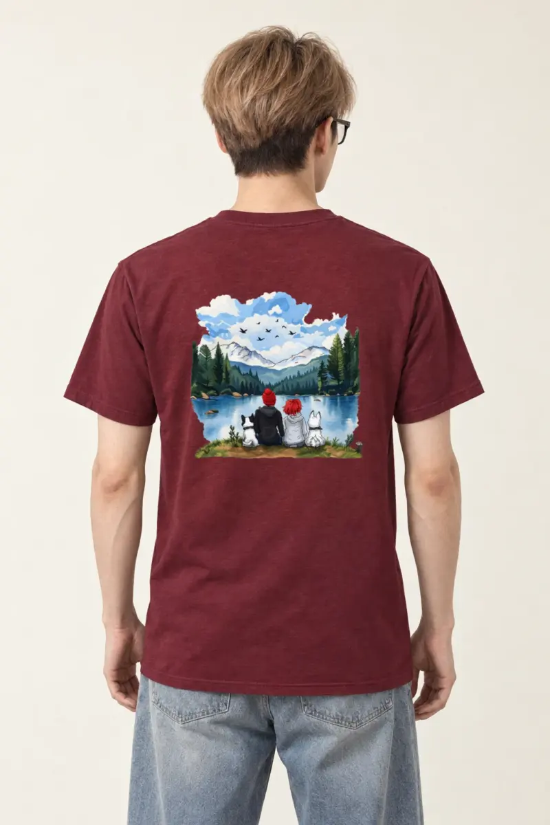 "Mountain Lake Companions" Heavyweight Unisex Crewneck T-shirt