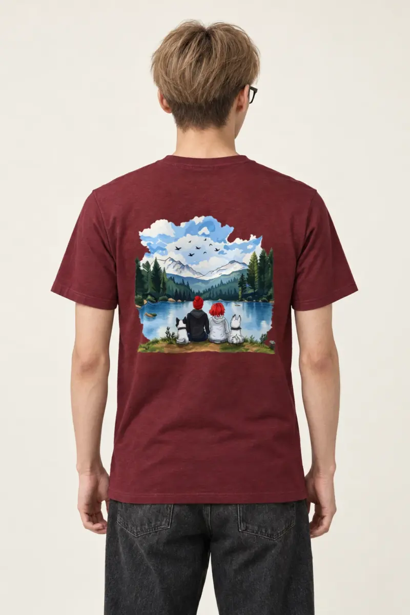 "Mountain Lake Companions" Heavyweight Unisex Crewneck T-shirt | Gildan 5000