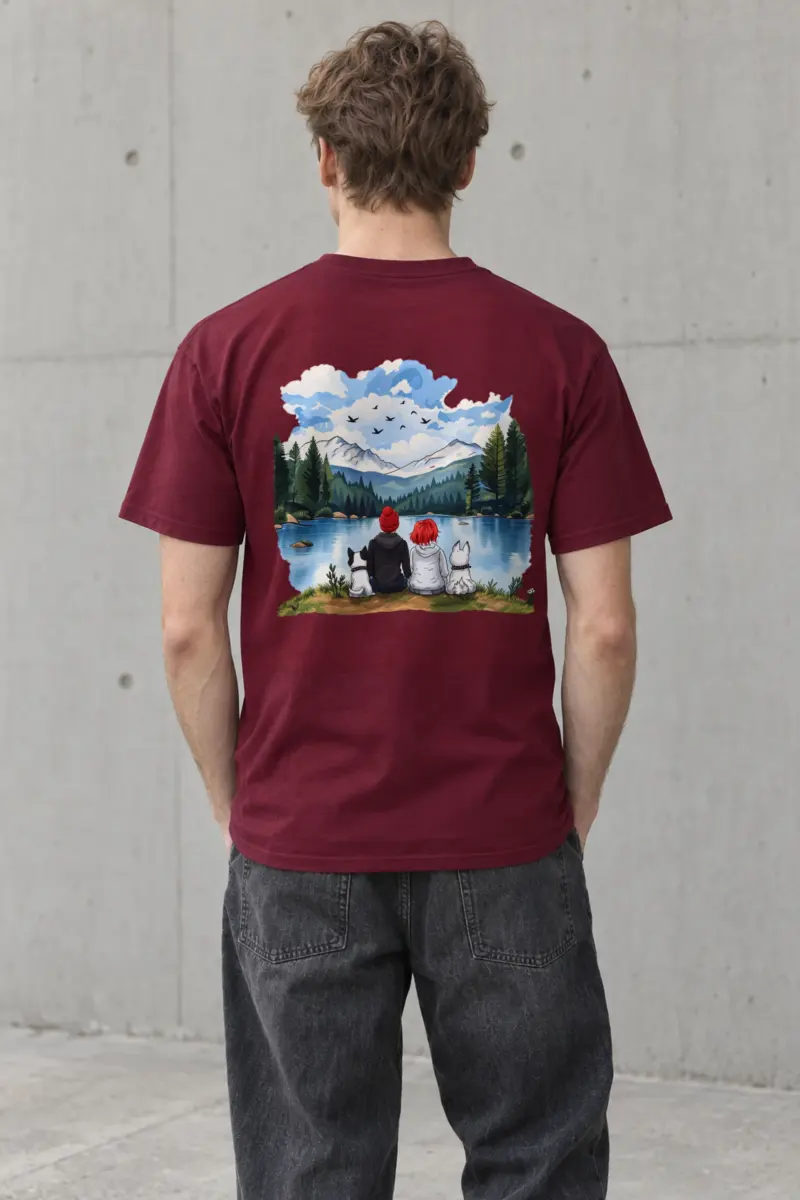 "Mountain Lake Companions" Heavyweight Unisex Crewneck T-shirt