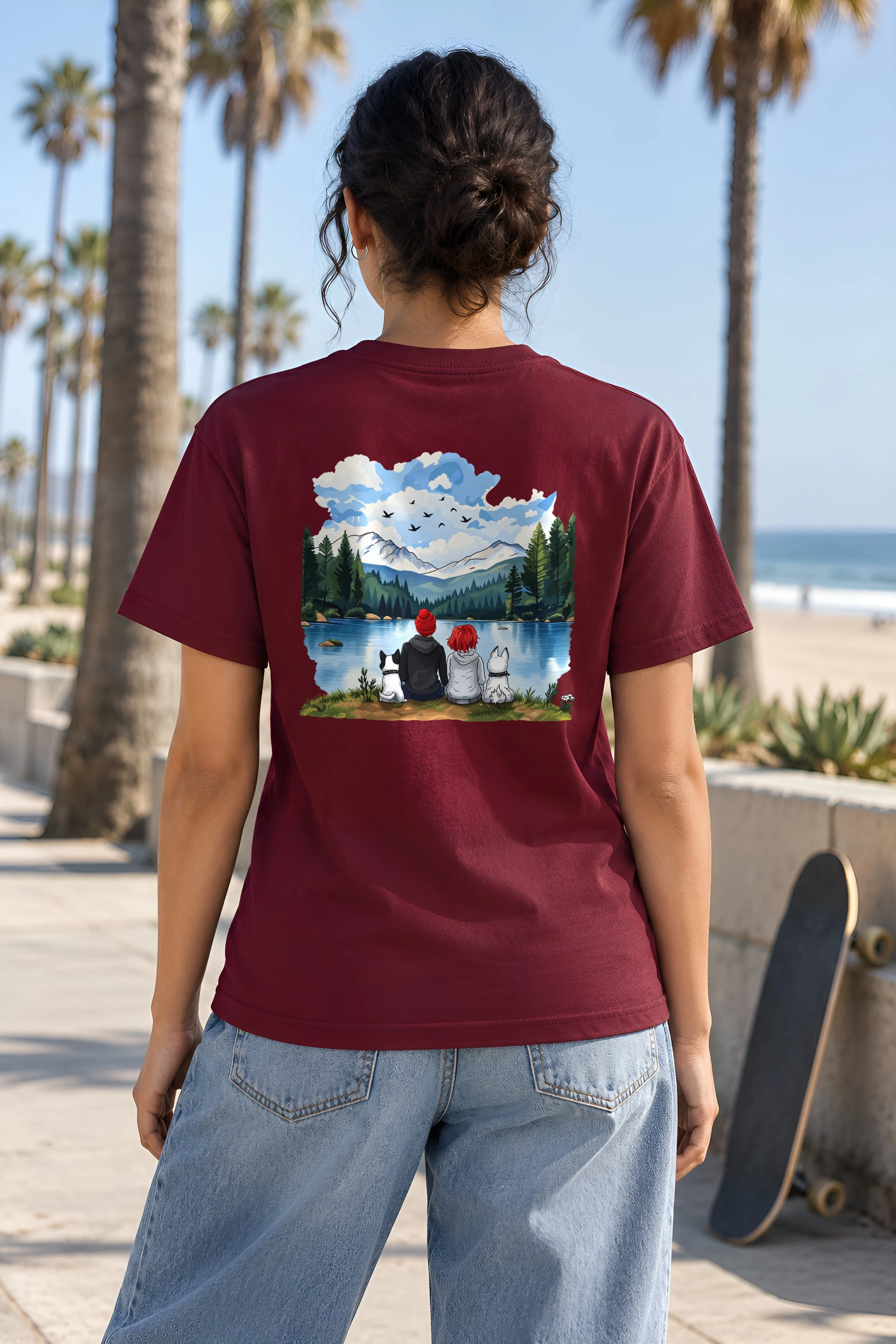 "Mountain Lake Companions" Heavyweight Unisex Crewneck T-shirt