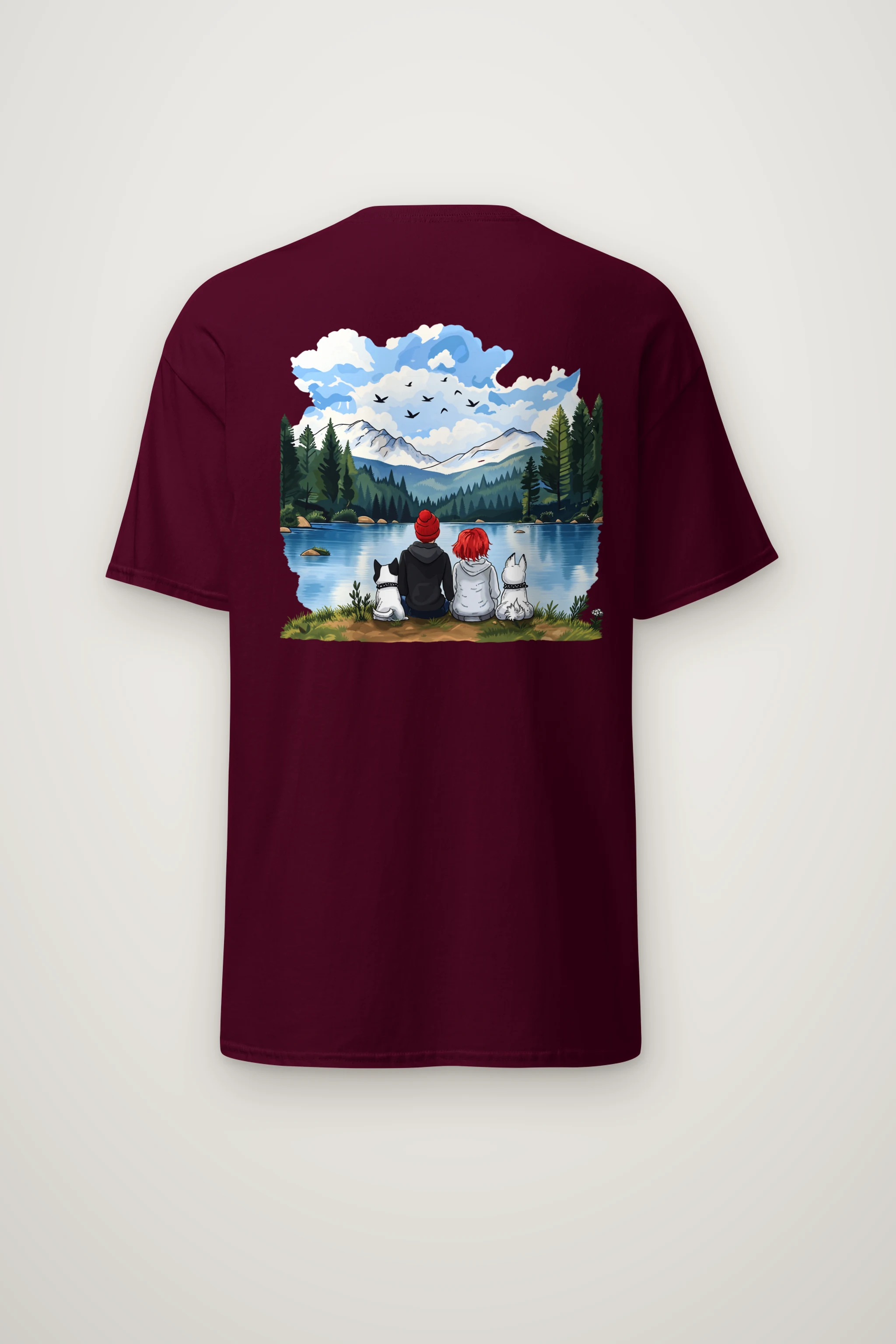 "Mountain Lake Companions" Heavyweight Unisex Crewneck T-shirt