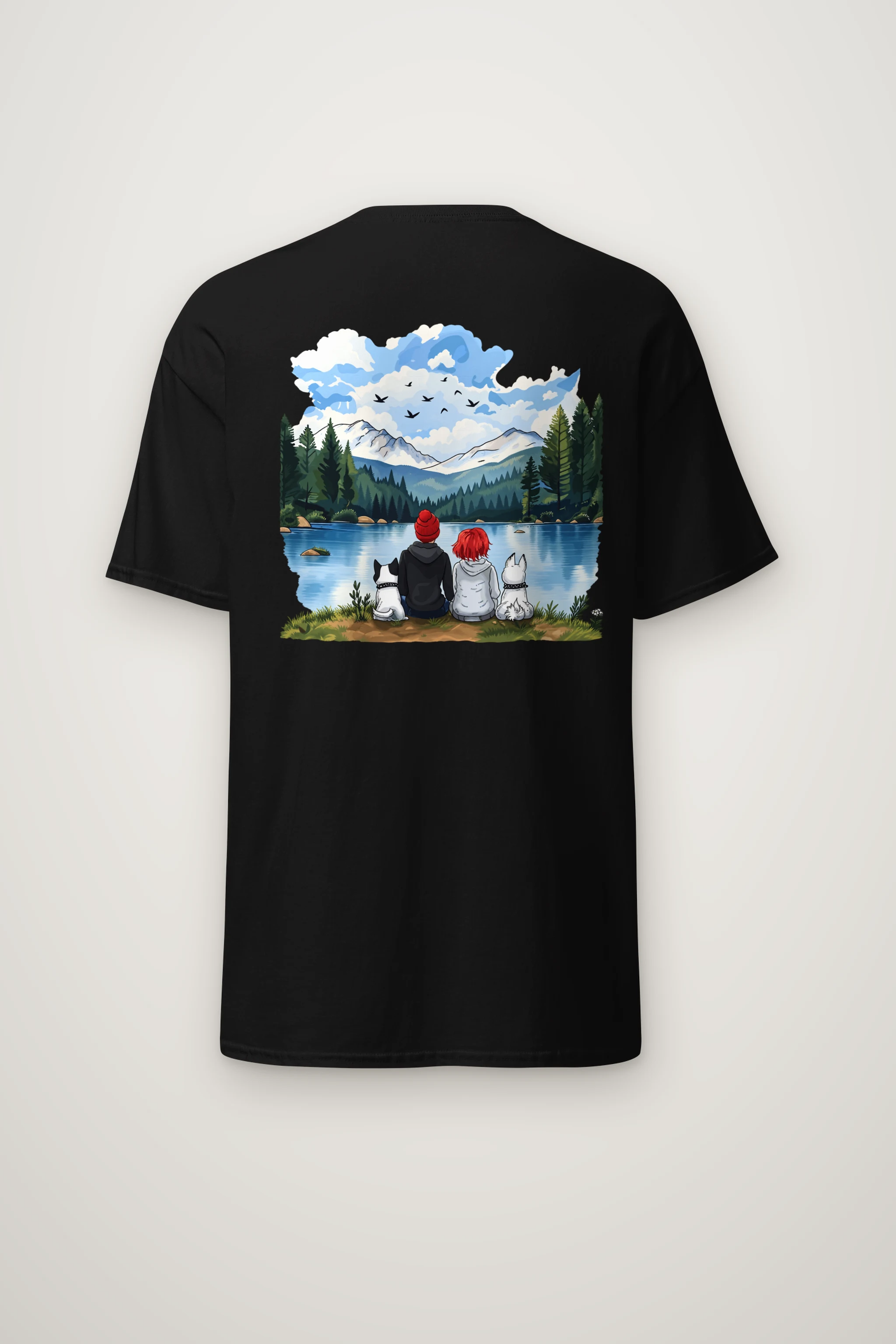 "Mountain Lake Companions" Heavyweight Unisex Crewneck T-shirt