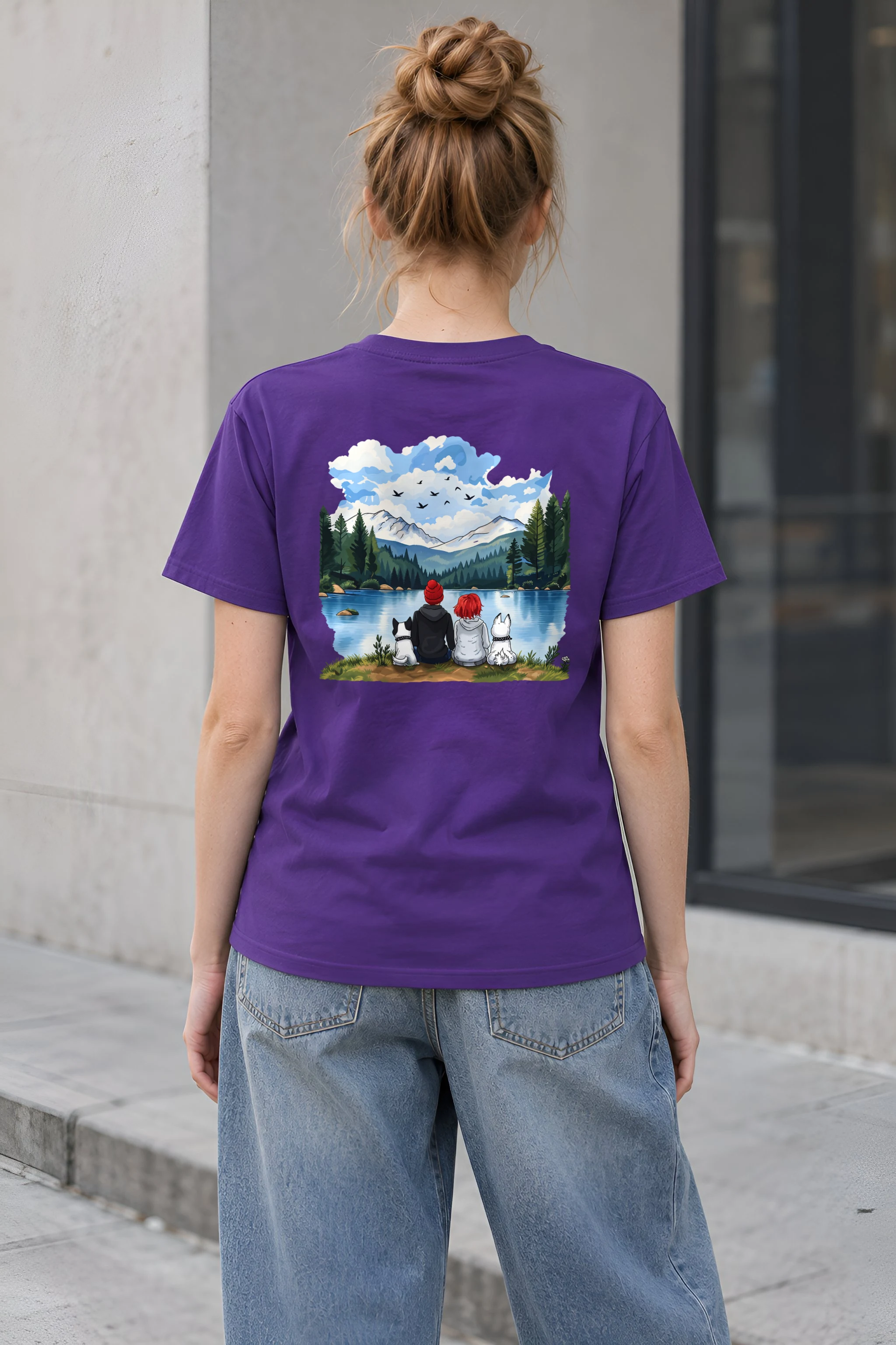 "Mountain Lake Companions" Heavyweight Unisex Crewneck T-shirt