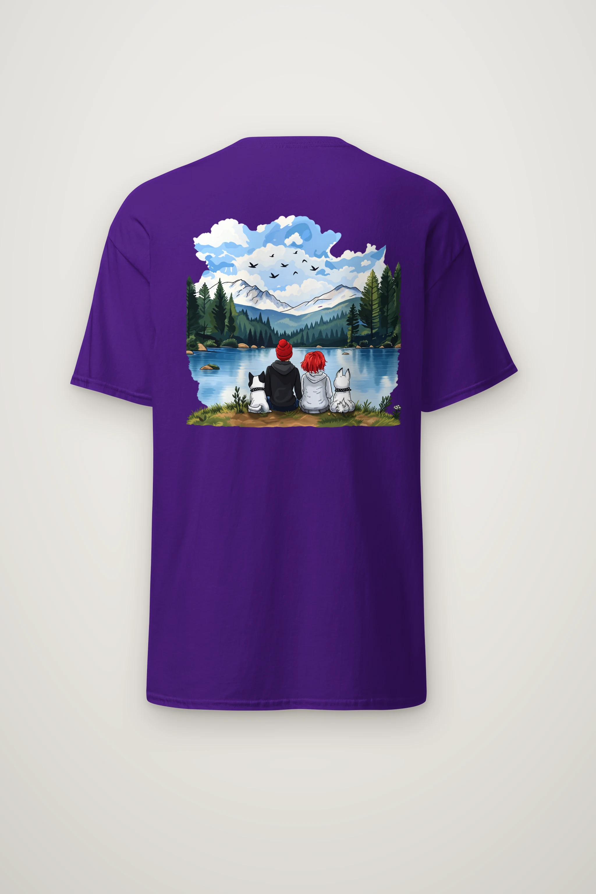 "Mountain Lake Companions" Heavyweight Unisex Crewneck T-shirt