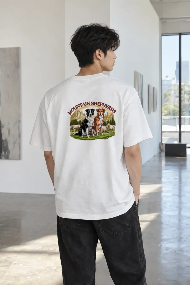 "Mountain Shepherds" Heavyweight Unisex Crewneck T-shirt | Gildan 5000