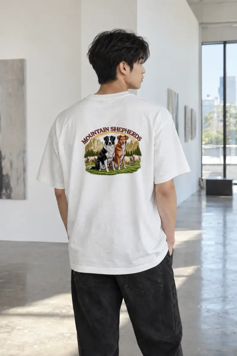 "Mountain Shepherds" Heavyweight Unisex Crewneck T-shirt | Gildan 5000