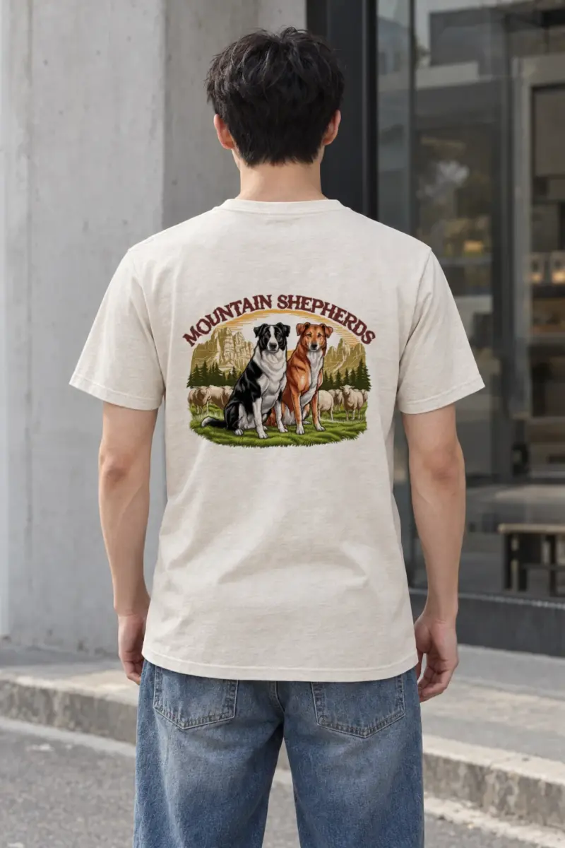 "Mountain Shepherds" Heavyweight Unisex Crewneck T-shirt | Gildan 5000