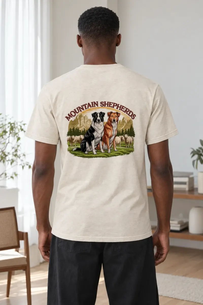 "Mountain Shepherds" Heavyweight Unisex Crewneck T-shirt | Gildan 5000