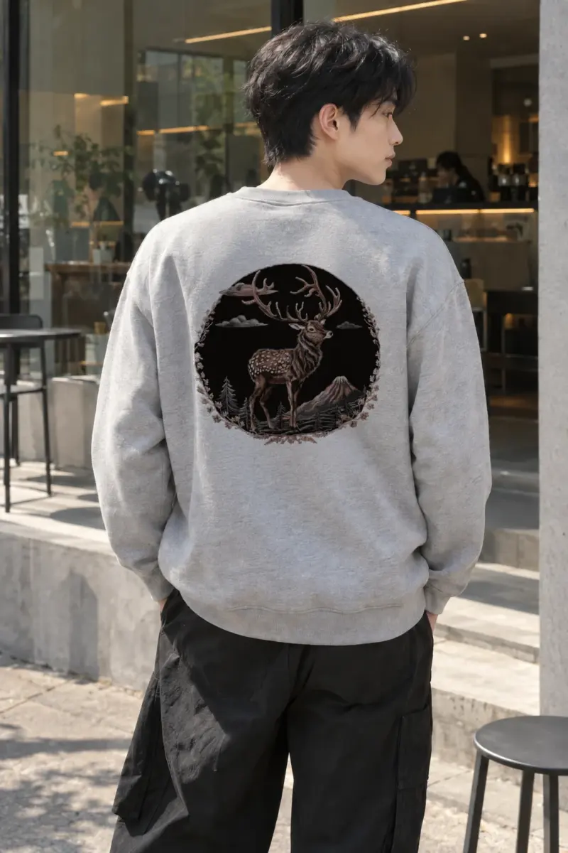 “Mountain Stag” Heavy Blend Unisex Crewneck Sweatshirt | Gildan 18000