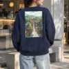 "Mountain Town Contrast" Heavy Blend Unisex Crewneck Sweatshirt | Gildan 18000