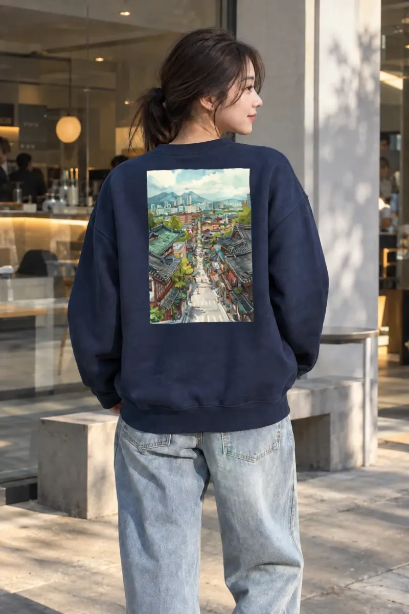 "Mountain Town Contrast" Heavy Blend Unisex Crewneck Sweatshirt | Gildan 18000