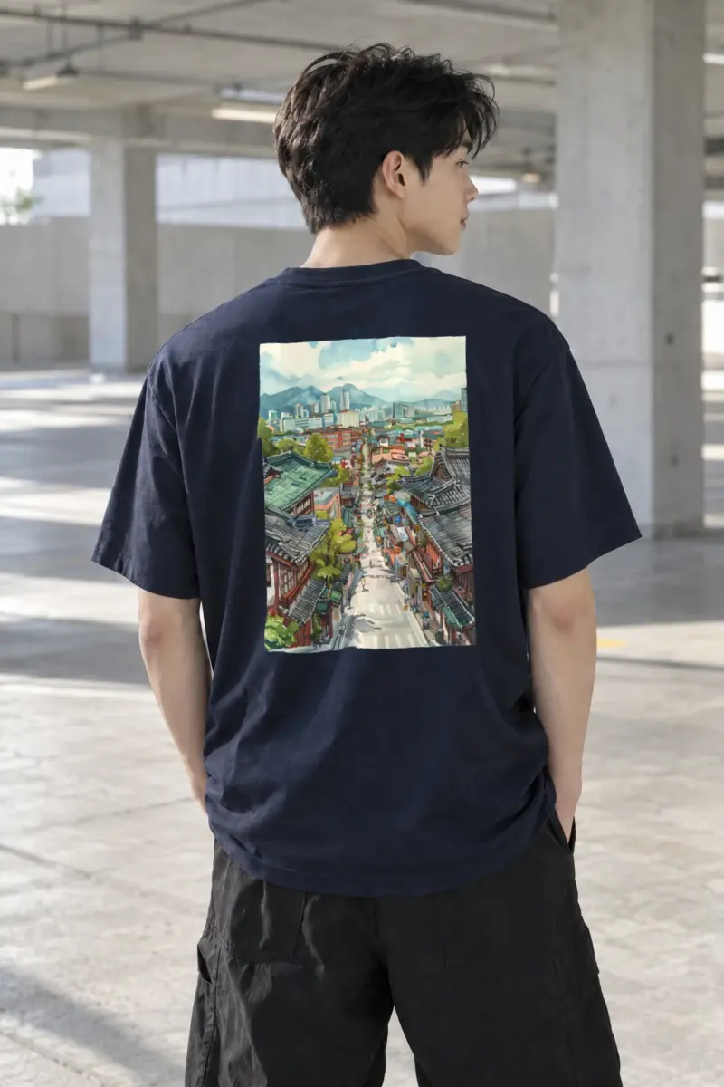 “Mountain Town Contrast” Heavyweight Unisex Crewneck T-shirt | Gildan 5000