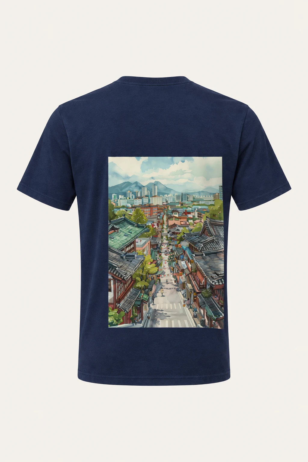 "Mountain Town Contrast" Heavyweight Unisex Crewneck T-shirt | Gildan 5000