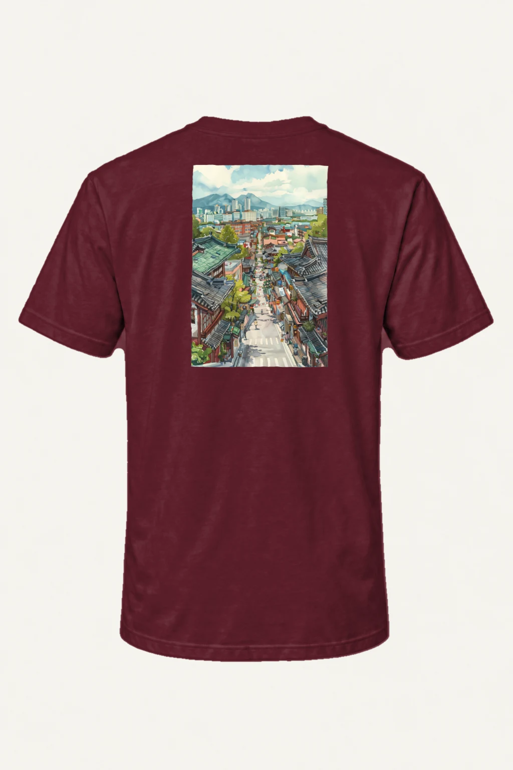 "Mountain Town Contrast" Heavyweight Unisex Crewneck T-shirt | Gildan 5000
