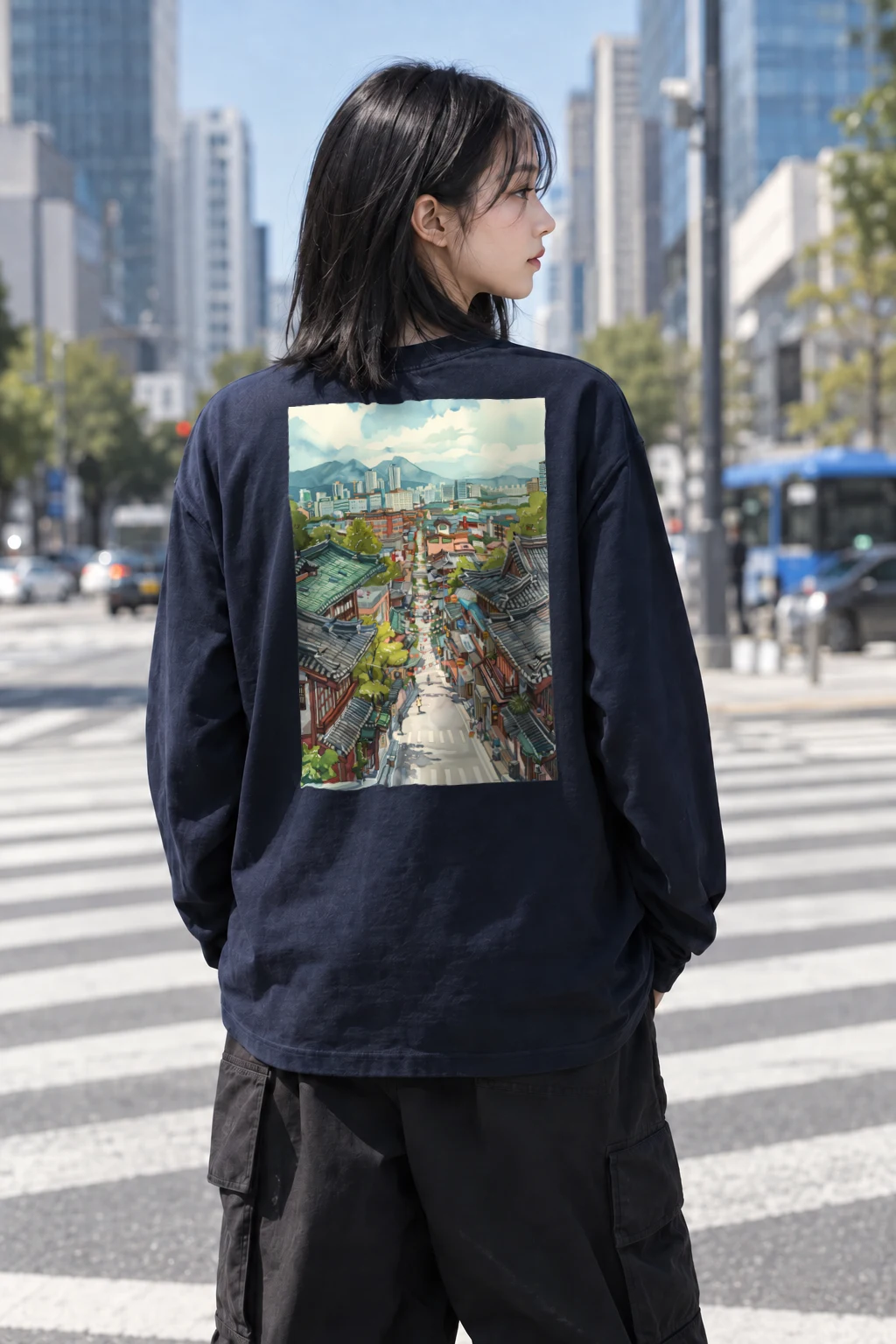 "Mountain Town Contrast" Unisex Longsleeve T-shirt | Gildan 2400