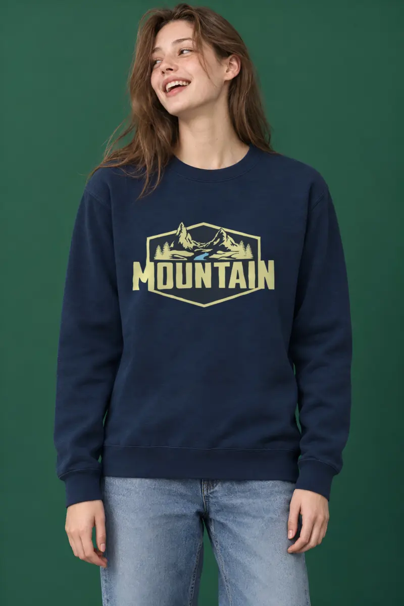 "Mountain Wilderness Badge" Heavy Blend Unisex Crewneck Sweatshirt