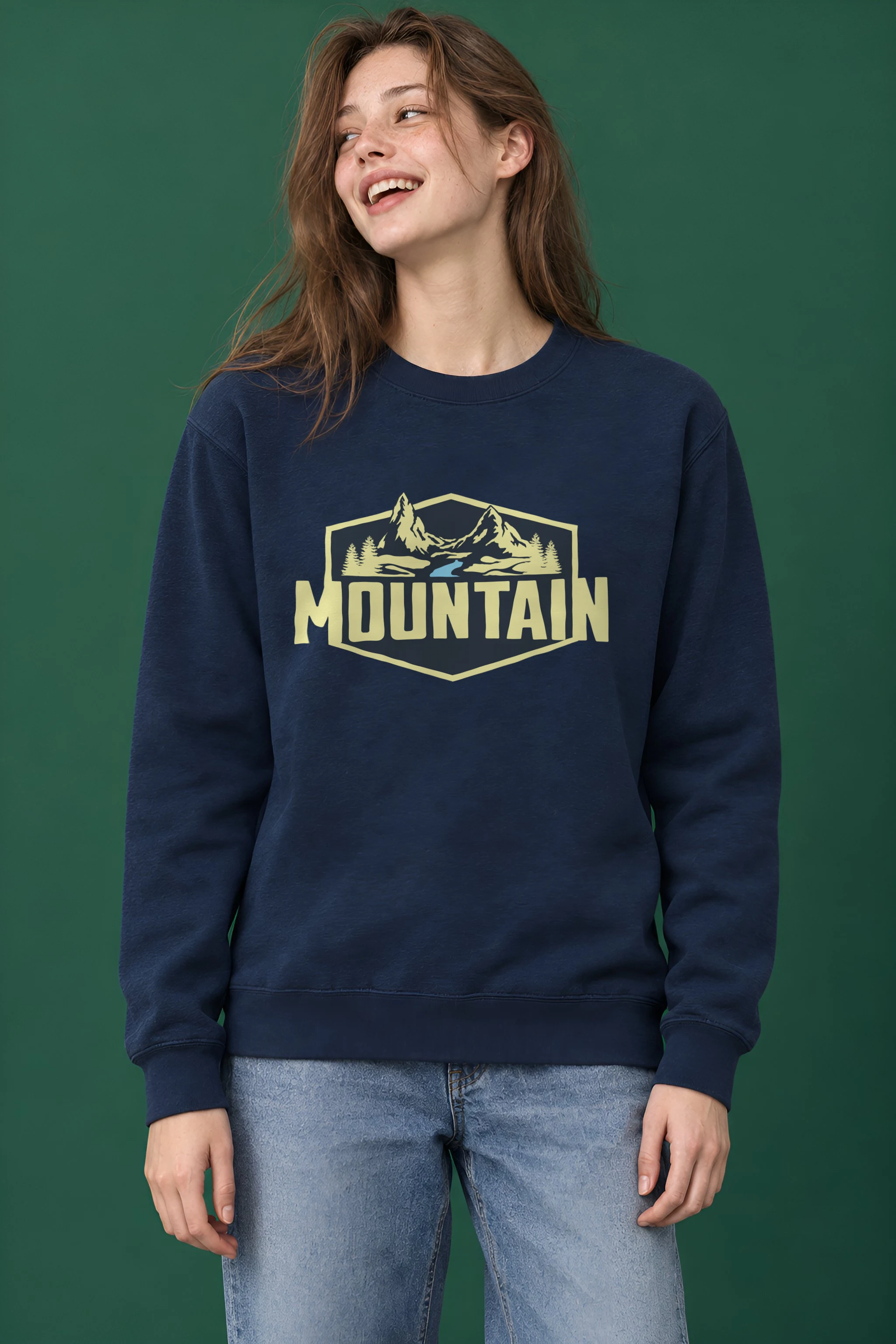 "Mountain Wilderness Badge" Heavy Blend Unisex Crewneck Sweatshirt