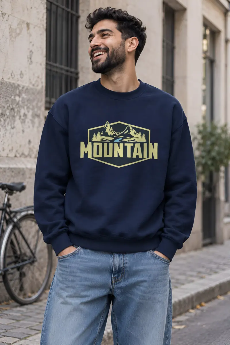 "Mountain Wilderness Badge" Heavy Blend Unisex Crewneck Sweatshirt