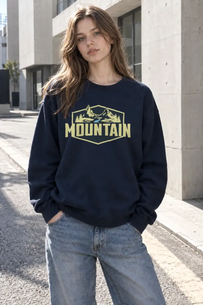 "Mountain Wilderness Badge" Heavy Blend Unisex Crewneck Sweatshirt | Gildan 18000