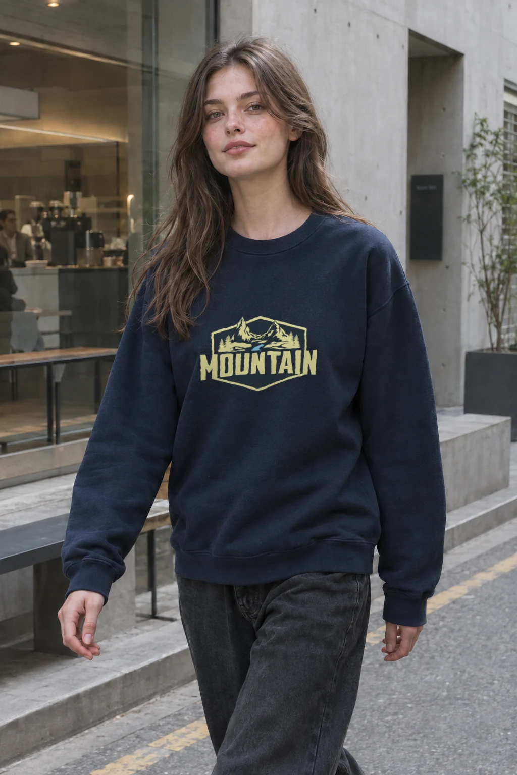 "Mountain Wilderness Badge" Heavy Blend Unisex Crewneck Sweatshirt | Gildan 18000