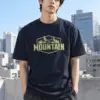 "Mountain Wilderness Badge" Heavyweight Unisex Crewneck T-shirt | Gildan 5000