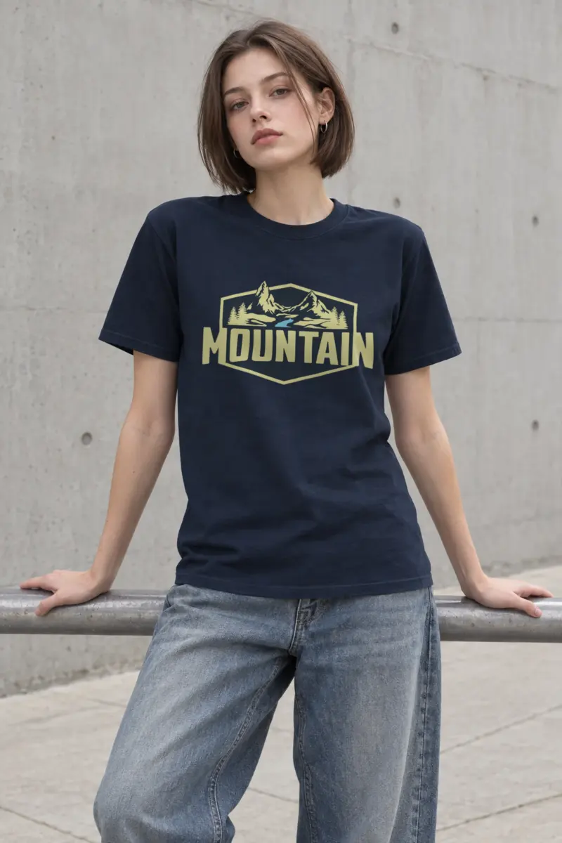 "Mountain Wilderness Badge" Heavyweight Unisex Crewneck T-shirt