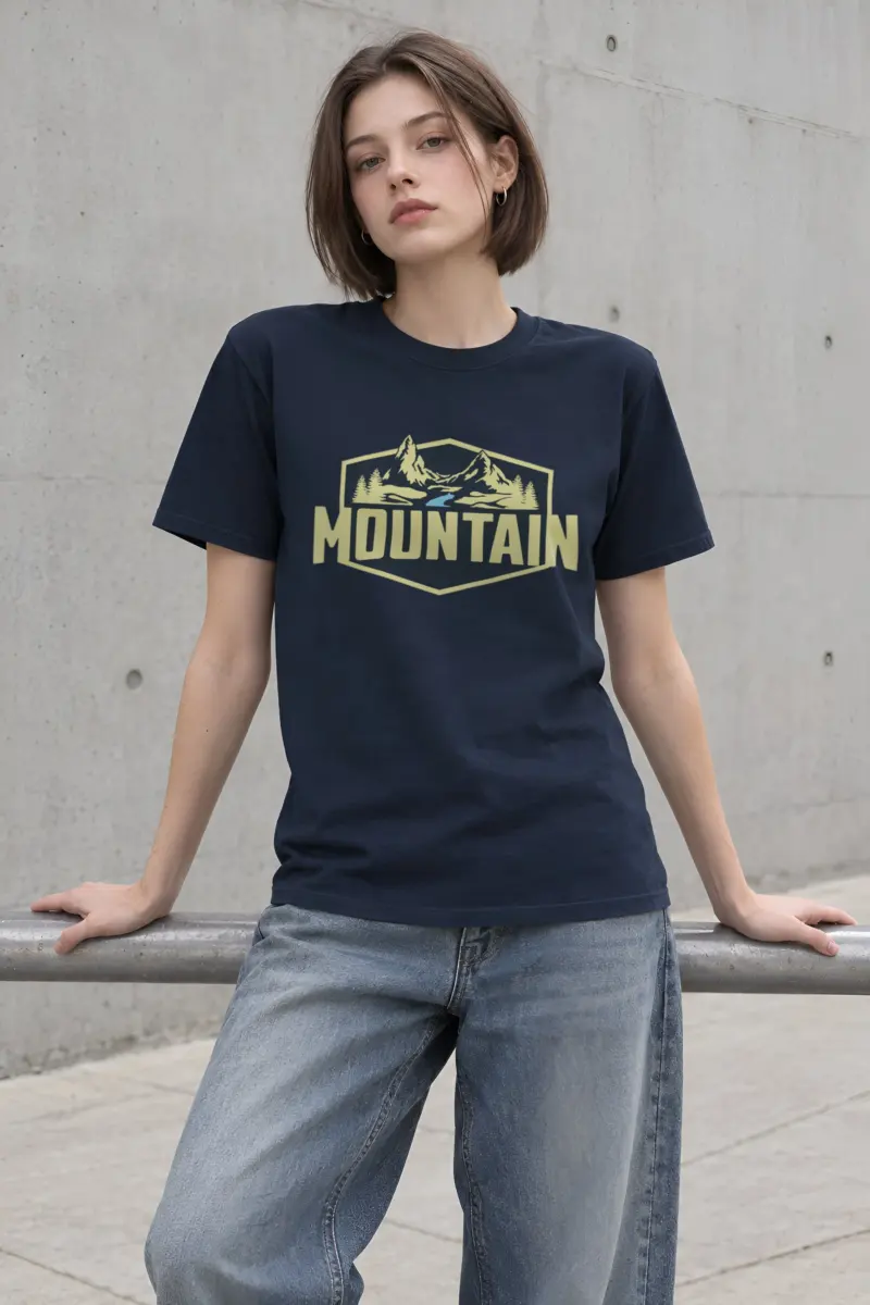 "Mountain Wilderness Badge" Heavyweight Unisex Crewneck T-shirt