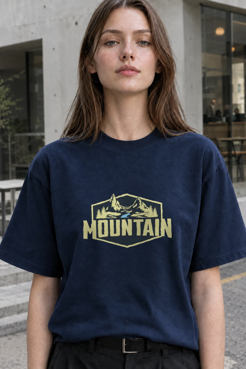 "Mountain Wilderness Badge" Heavyweight Unisex Crewneck T-shirt | Gildan 5000