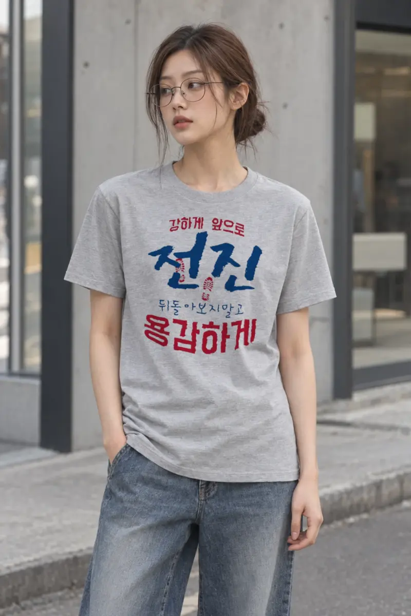 "Move Forward Bravely" Heavyweight Unisex Crewneck T-shirt