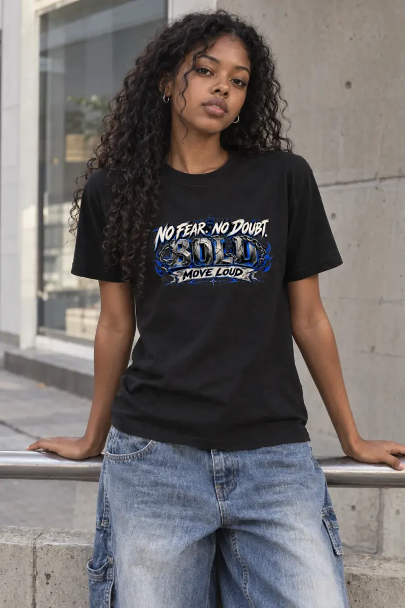 "No Fear No Doubt Banner" Heavyweight Unisex Crewneck T-shirt