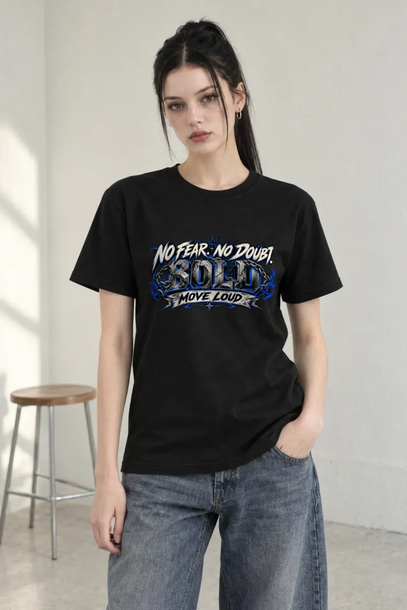 "No Fear No Doubt Banner" Heavyweight Unisex Crewneck T-shirt