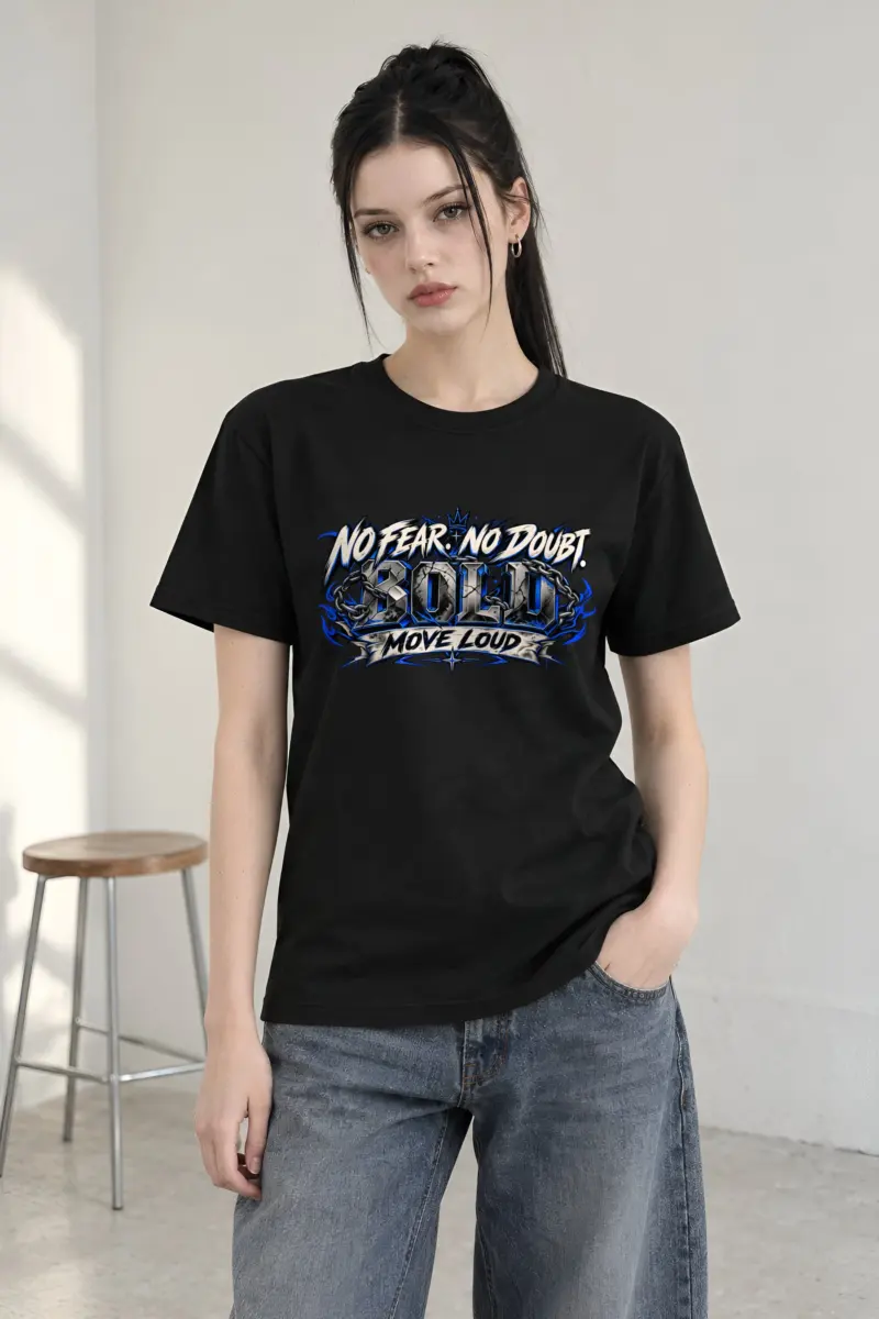 "No Fear No Doubt Banner" Heavyweight Unisex Crewneck T-shirt