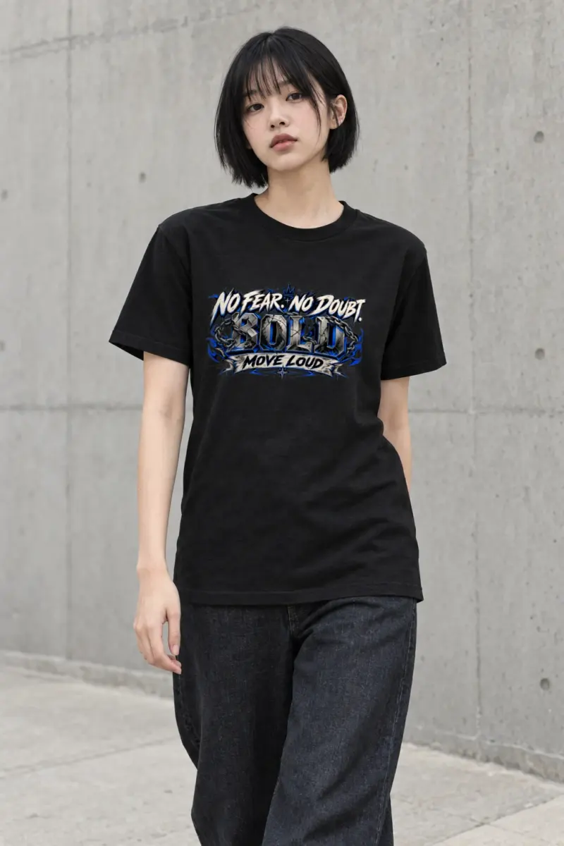 "No Fear No Doubt Banner" Heavyweight Unisex Crewneck T-shirt