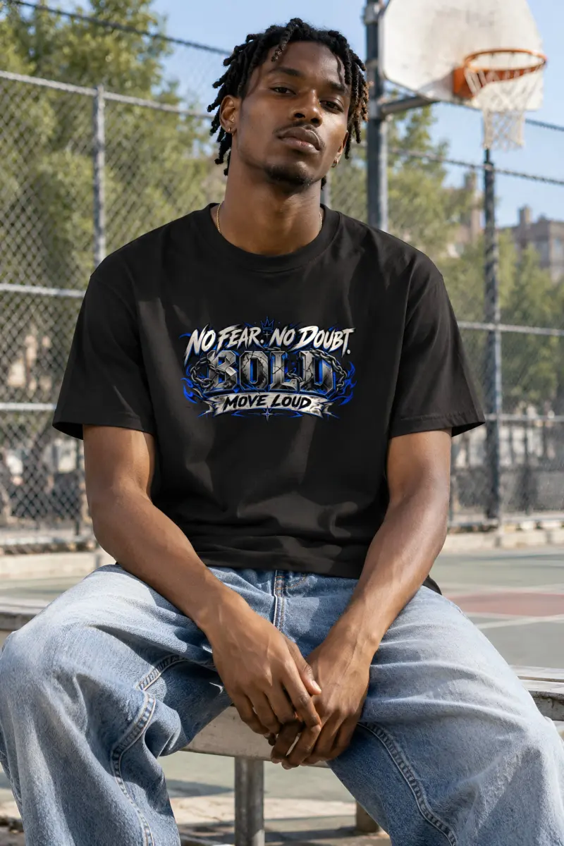 "No Fear No Doubt Banner" Heavyweight Unisex Crewneck T-shirt
