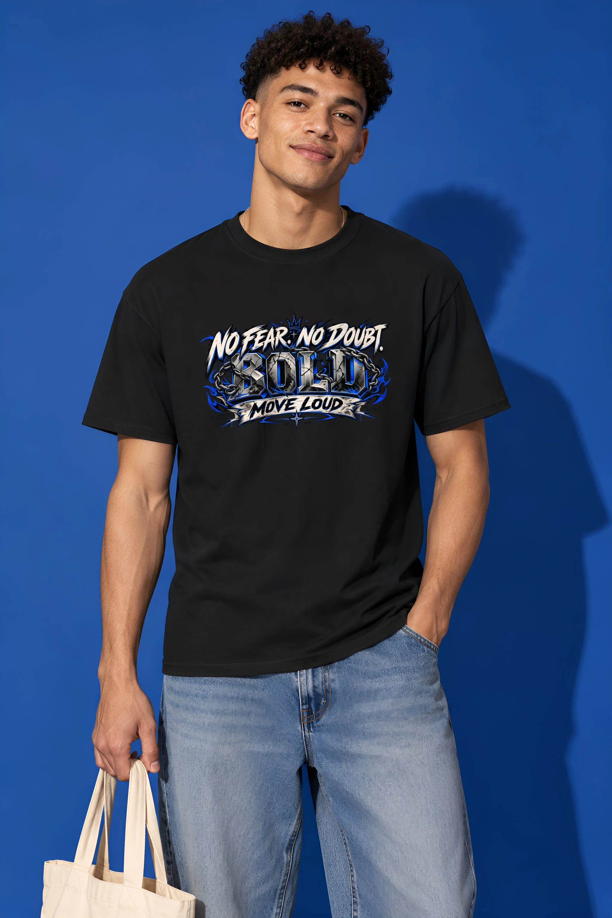 "No Fear No Doubt Banner" Heavyweight Unisex Crewneck T-shirt