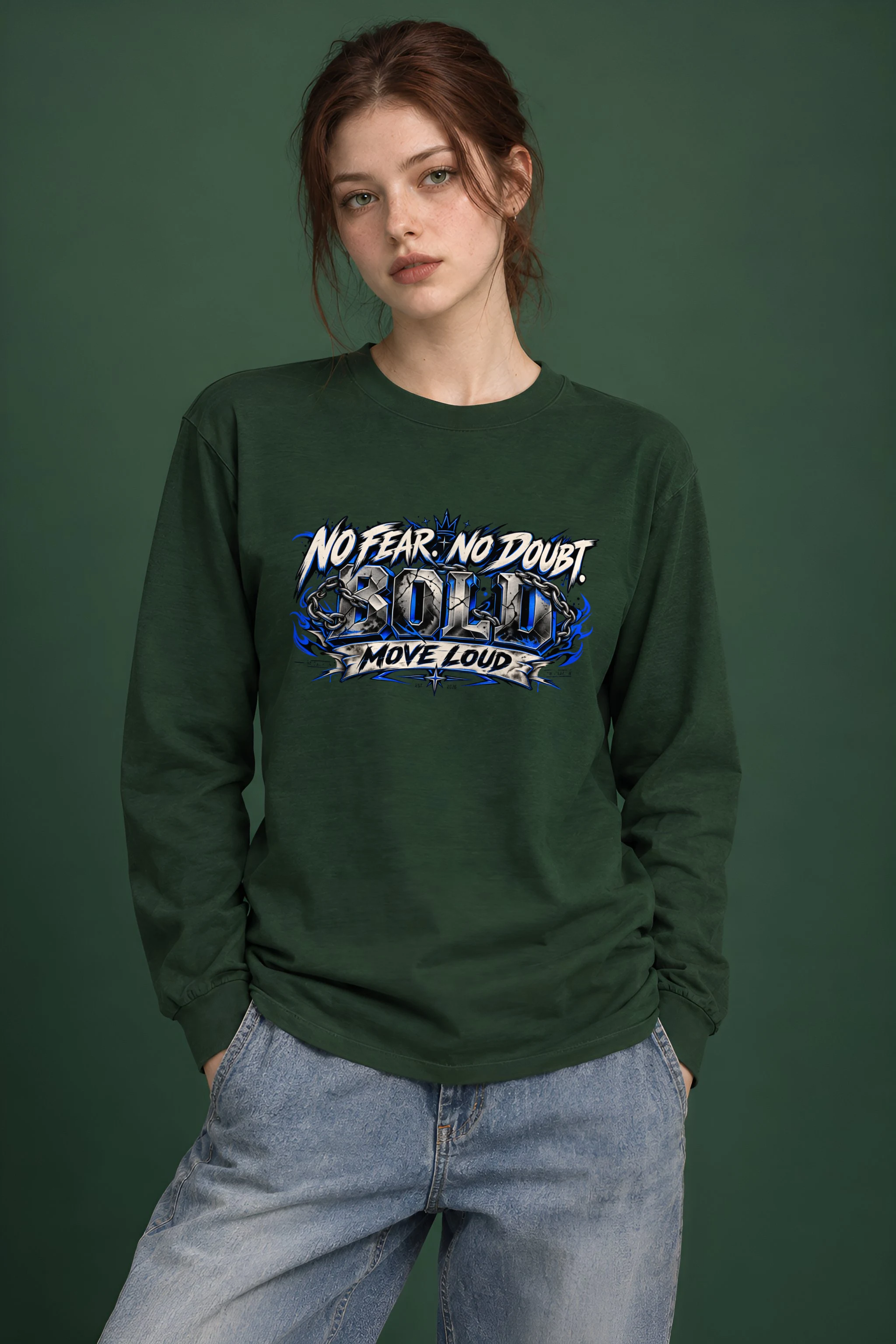 "No Fear No Doubt Bold" Unisex Longsleeve T-shirt