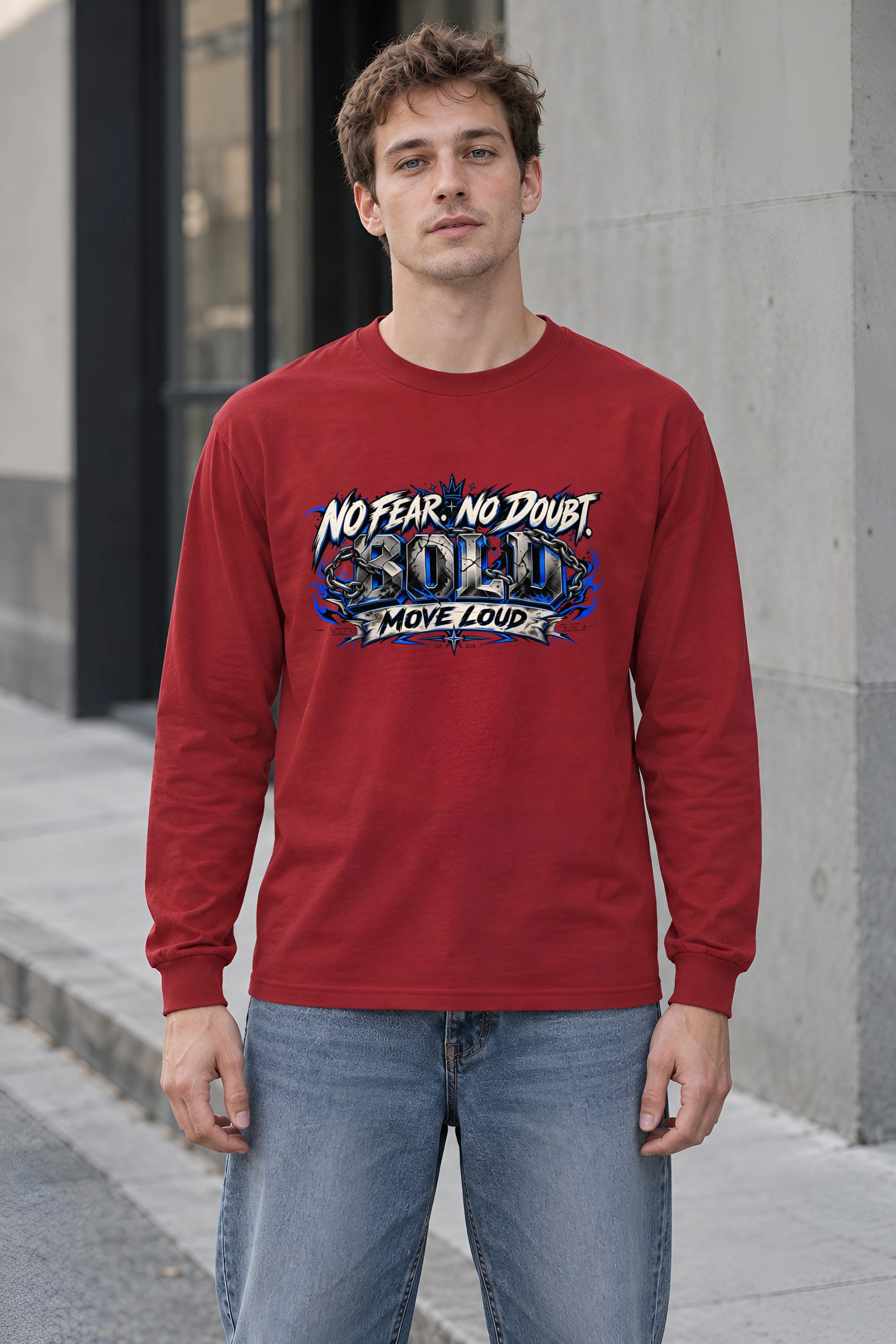 "No Fear No Doubt Bold" Unisex Longsleeve T-shirt